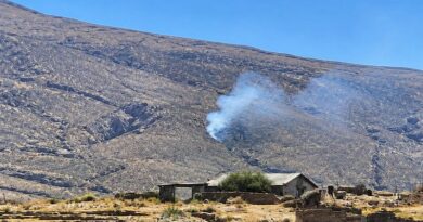 Registran incendio forestal en el distrito de Chiguata